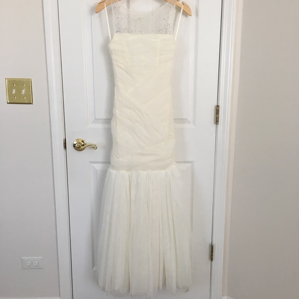 Full Length Formal Cream Colored Dress (sz 2)
